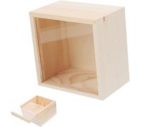 YCTTKDD 1pcs Box Storage Wooden Box Wood Tray Clear Makeup case Sliding case Acrylic Wooden Jewelry Storage case Vanity Jewelry case