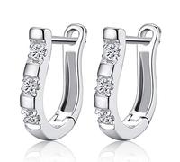 YCTTKDD 925 Sterling Silver Jewelry Real Crystal Flower Hoop Earrings For Women