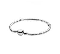 YCTTKDD Bracelet 925 Silver Snake Chain Barrel Heart Clasp Rose Gold Beads Bracelets Bangles Luxury Jewelry