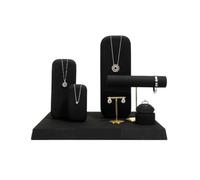 YCTTKDD Jewelry Display Stand 7 Pcs Microfiber Metal Jewelry Display Stand Kit
