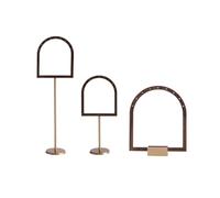 YCTTKDD Jewelry Stand 3 Pack Multi Height Wooden Metal Earring Display Stands Display Stand
