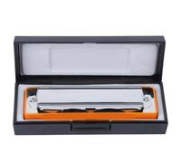 Yctze 10-Hole Harmonica Blues Bb Key Harp Musical Instrument for Beginners and Pros -, Design with Sensitive Reeds (Orange)