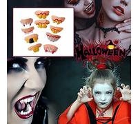 Yctze 10 Pcs Halloween Ugly Teeth Funny Party False Rotten Teeth Prop, Rubber Denture Model Prank Fake, Ideal for Costume Accessories, Adult, Kids Role Play