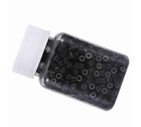 Yctze 1000PCS/Bottle Professional Silicone Lining Link Rings for Human ，Soft and Loops in Rings，silicone Hair ，tools，loops，1000 ，human ，aluminum Hair Ri (Black)