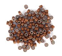Yctze 1000PCS/Bottle Professional Silicone Lining Link Rings for Human ，Soft and Loops in Rings，silicone Hair ，tools，loops，1000 ，human ，aluminum Hair Ri (Light Brown)