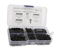 Yctze 100Pcs Picture Hangers with 200 Screws - Seamless Picture Frame Hanging RVs, Ships, and Home Decor, Tools, Clocks, and More (Black)