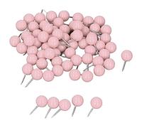 Yctze 100Pcs Push Pins Map Tacks - Steel Plastic Decorative Marking Pins for Cork Boards, 9.5x20mm - Ideal for Marking Locations, Travel Routes, and More (Pinkish)