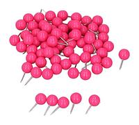 Yctze 100Pcs Push Pins Map Tacks - Steel Plastic Decorative Marking Pins for Cork Boards, 9.5x20mm - Ideal for Marking Locations, Travel Routes, and More (Rose Red)