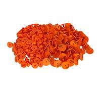 Yctze 100PCS Thickened Sheep Ear for Animal Identification - Sturdy Plastic Ear Number Markers for Livestock Management (Orange Ear tag with Word)