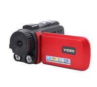 Yctze 1080P, 18x Zoom, 24MP Camcorder with Rotation Screen, External Microphone, Night Mode, Loop Recording, Time Watermark for Travel, Camping (Red)