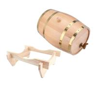 Yctze 10L Vintage Wood Timber Wine Drum Dispenser for Whiskey, Bourbon, Tequila - Rustic Drink Dispenser with Stand