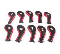 Yctze 10pcs Neoprene Iron Covers Putter Set Protector Case Accessory and Stylish Dark Blue Covers，driver Cover，putter Cover， ，，neoprene ，accessory， (Red)