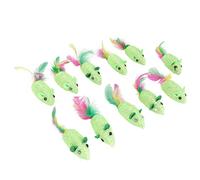 Yctze 11pcs Interactive Squeaky Cat Toy for Indoor Cats - Sounds, & Engaging Fun in Green