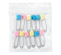 Yctze 12 PCS Diaper Pins, Compact Strong ，abs Stainless Steel Safety Nappy Pins with Plastic Head, Curved Needle Design for Laundry Crafts DIY Jewelry Making 1.57x0.75x0.2in (Small Size)