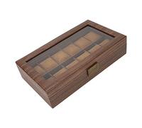 Yctze 12 Slot Leather Watch - Compartment Wood Luxury Display Storage PU Leather Interior - Luxury Display Clothing, Shoes & Jewelry/Shoe, Jewelry &