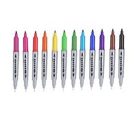 Yctze 12Pcs Double Tip Oil Based Marker Pens - Art Markers for Painting, Various Surfaces, 12 Colors (12 colors, pieces per box)