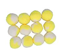 Yctze 12pcs Plush Toy Balls - Soft, Elastic, and Quiet Interactive Balls Kittens - Ideal Chewing, Fetching, Indoor Training, and Reducing Anxiety (Yellow)