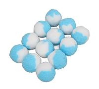 Yctze 12pcs Soft Elastic Plush Cat Toy Balls - Interactive Quiet Chewing Balls for Indoor Kitten Training and Play (Blue)