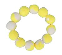 Yctze 12pcs Soft Elastic Plush Cat Toy Balls - Interactive Quiet Chewing Balls for Indoor Kitten Training and Play (Yellow)