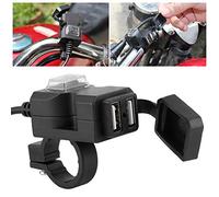 Yctze 12V Dual USB Port Motorcycle Handlebar & Mirror Adapter for Easy Device Charging on the Go (12-24V)