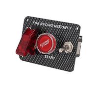 Yctze 12V Ignition Switch Panel, Universal Carbon Fiber Style Aluminium Alloy Engine Start Push Button for Car Unique Style Suitable for Motorsport Powersports Marine Vehicles