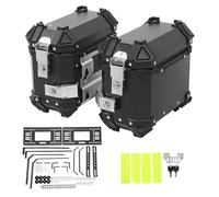 Yctze 18L Universal Motorcycle Side Case Aluminium Alloy Motorbike Hard Side Saddlebag Box with Safety Lock Conversion Support Rack for Helmet Luggage