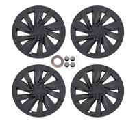 Yctze 19 Inch Hubcaps, 4PCS Wheel Covers for Model Y Juniper 2025 2026, ABS Plastic Rim Protector with Snap Fit Installation, Matte Black Multi Spoke Design