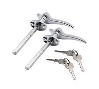 Yctze 1932 3-Window Coupe Exterior Door Handle Set 1933-1934 Closed Car Locking Chrome Plated Die Cast Replacement Handles with 2 Keys Keyed Alike
