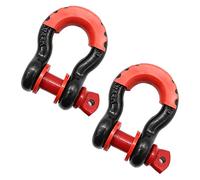 Yctze 2 Pack Tow Shackle Bow Shackle D Ring Shackle Steel Heat Treatment 19T Breaking Force Red Black Spray Paint Rustproof for ATV UTV Trucks Trailers Off Road Vehicle Recovery