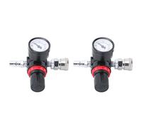 Yctze 2 Pcs 1/4" Air Pressure Regulator Gauge with Locking Valve for Compressors and Spray Guns Durable Performance