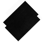 Yctze 2 Pcs Black Bar Service Mat - PVC Spill Mat, Heat Insulating, Anti-Slip for Home, Bar, Cafe - 45x30x1cm