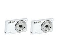 Yctze 2 Pcs Digital Camera 16X Zoom 2.8in Screen 4K 44MP Shock Proof Plastic Housing HD Compact Small Camera for Photography