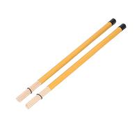 Yctze 2 Pieces Bamboo Brushes - Premium Drumsticks Percussion Instruments, Ideal Drummers, Beginners & Band Members, Lightweight & Compact Design Easy Carrying - Excellent Sound (Yellow)