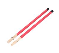 Yctze 2 Pieces Bamboo Brushes - Premium Drumsticks Percussion Instruments, Ideal Drummers, Beginners & Band Members, Lightweight & Compact Design Easy Carrying - Excellent Sound (Red)