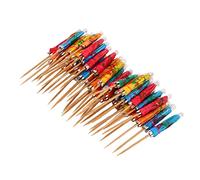 Yctze 200Pcs Colorful Cocktail Umbrellas with Tropical Patterns - Safe Drink Enhancers for Parties and Bars