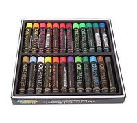 Yctze 24 Pcs Fluorescent Metallic Oil Pastels Set - Vibrant Mixing Colors for Professional Oil Painting Tools