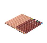Yctze 24 Pcs Pastel Pencils, Wooden Drawing Pen, Ergonomic Grip Pencils with Water Soluble Lightfast Colors for Sketching, Coloring, Blending & Shading