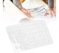 Yctze 27 Holes Erasing Shield, Durable Engineering Drawing Template for Artists, 10-Piece Transparent and Orange Set (Transparent)