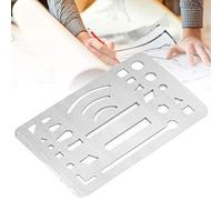 Yctze 27 Holes Erasing Shield, Durable Engineering Drawing Template for Artists, 10-Piece Transparent and Orange Set (Stainless Steel)