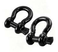 Yctze 2PCS D Ring Shackle Bow 3/4 Inch Carbon Steel Tow 4.75Ton (Black)