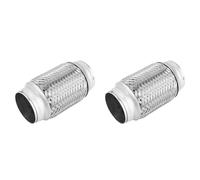 Yctze 2pcs Exhaust Flex Pipe Stainless Steel Corrugated Flexible Joint Tube Universal AccessoryStainless Steel Exhaust Bellows for Engine Vibration Isolation and Stress Reduction