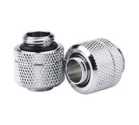 Yctze 2PCS G1/4 Thread Flexible Tube Connector, Brass Two Touch Fitting for PC Water Cooling System (Silver)