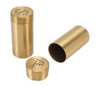 Yctze 2Pcs Gold Jar Stainless Steel Rustproof Screw Open Top Seasoning Shaker Bottle for Salt Sugar Papr Gold Jar，Seasoning Bottle，， Shaker，， Cruet，Stain