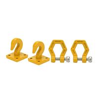 Yctze 2pcs Metal RC Trailer Hook, Durable Corrosion Resistant Spare Parts, Wear Resistant Trailer Hook with Exquisite Workmanship, Ideal for SCX10, 90046, D90 1/10 Scale RC Car Model (Yellow)
