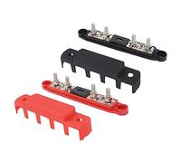 Yctze 2PCS Power Distribution Block Red DC12V to 48V 300A M8 Battery Bus Bar for Car, RV, Yacht with Multiple Connection Points