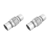 Yctze 2pcs Premium Exhaust Bellows for Noise Reduction and Vibration IsolationUniversal Exhaust Pipe Bellows Stainless Steel Braided Flexible Joint Tube 63.5x200mm