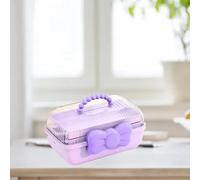 Yctze 3 Tier Desktop Storage Box, Large Capacity Multi Grids Clear Plastic Organizer, Durable Sturdy Organizer for Kids Toys & Hair Accessories, 27.5x14.5x15cm (Purple)