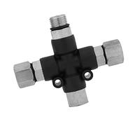 Yctze 3-Way Airbrush Air Hose Splitter and Manifold Adaptor for Tattoo Spray Connector, Dual Connector for Double Braided Hose Air Compressor