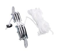 Yctze 3 Wheel Rope Pulley Hoist Manual Block and Tackle Pulley System with 15m Heavy Duty Rope, 61 Power, 2200lbs Breaking Strength, Heavy Items and Projects