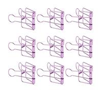 Yctze 30 Pieces Rose Gold Wire Clips - Strong Metal Clamps for Home, Office & School - Stylish Hollow Design for Effective Organization (Purple)